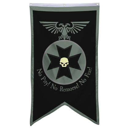 Bayyon Black Templars banner on wall display showing bold eye-catching 30x50 decor