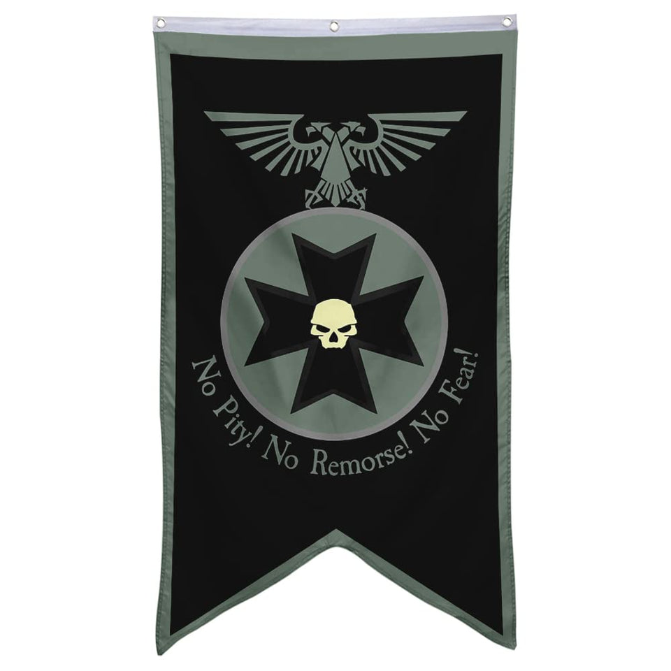 Bayyon Black Templars banner on wall display showing bold eye-catching 30x50 decor