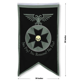 Bayyon Black Templars banner close-up showing vibrant print for crisp colors