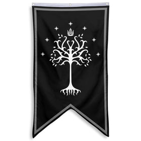 Bayyon Tree of Gondor banner flag 30x50 front view adds dramatic fantasy decor to any room.