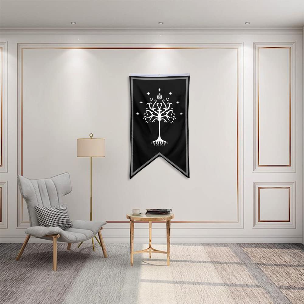 Bayyon Tree of Gondor banner flag rolled packaging for easy storage.
