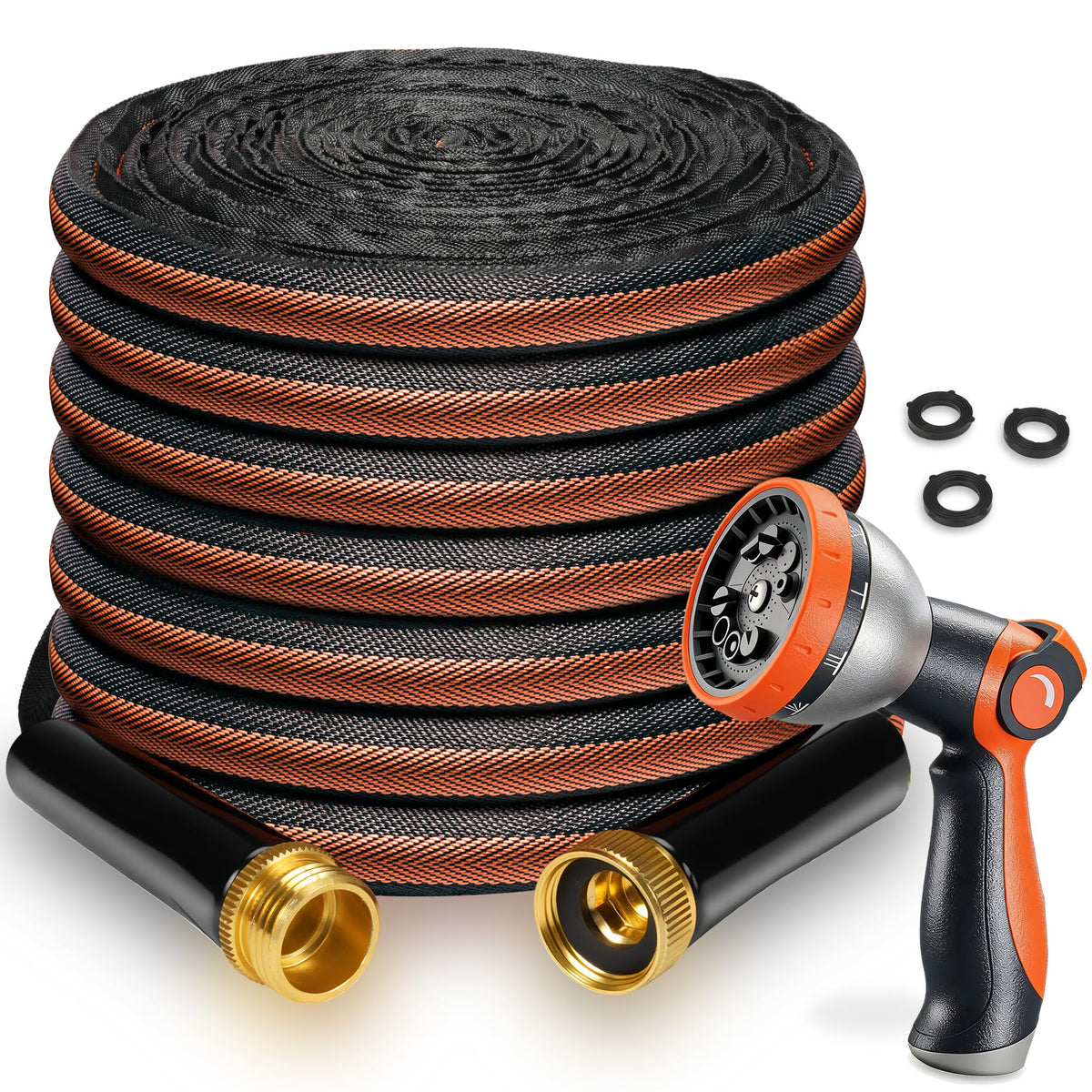 BazeSync garden hose 50ft with high PSI for powerful watering and cleaning tasks.