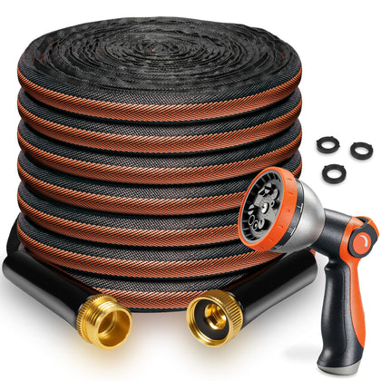 BazeSync garden hose 50ft with high PSI for powerful watering and cleaning tasks.