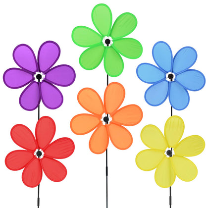 B bangcool wind spinner red sunflower spinning in breeze for garden decor.