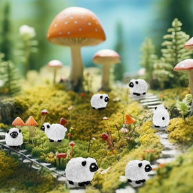 Bbiamsleep compact size fits fairy gardens and diorama displays.