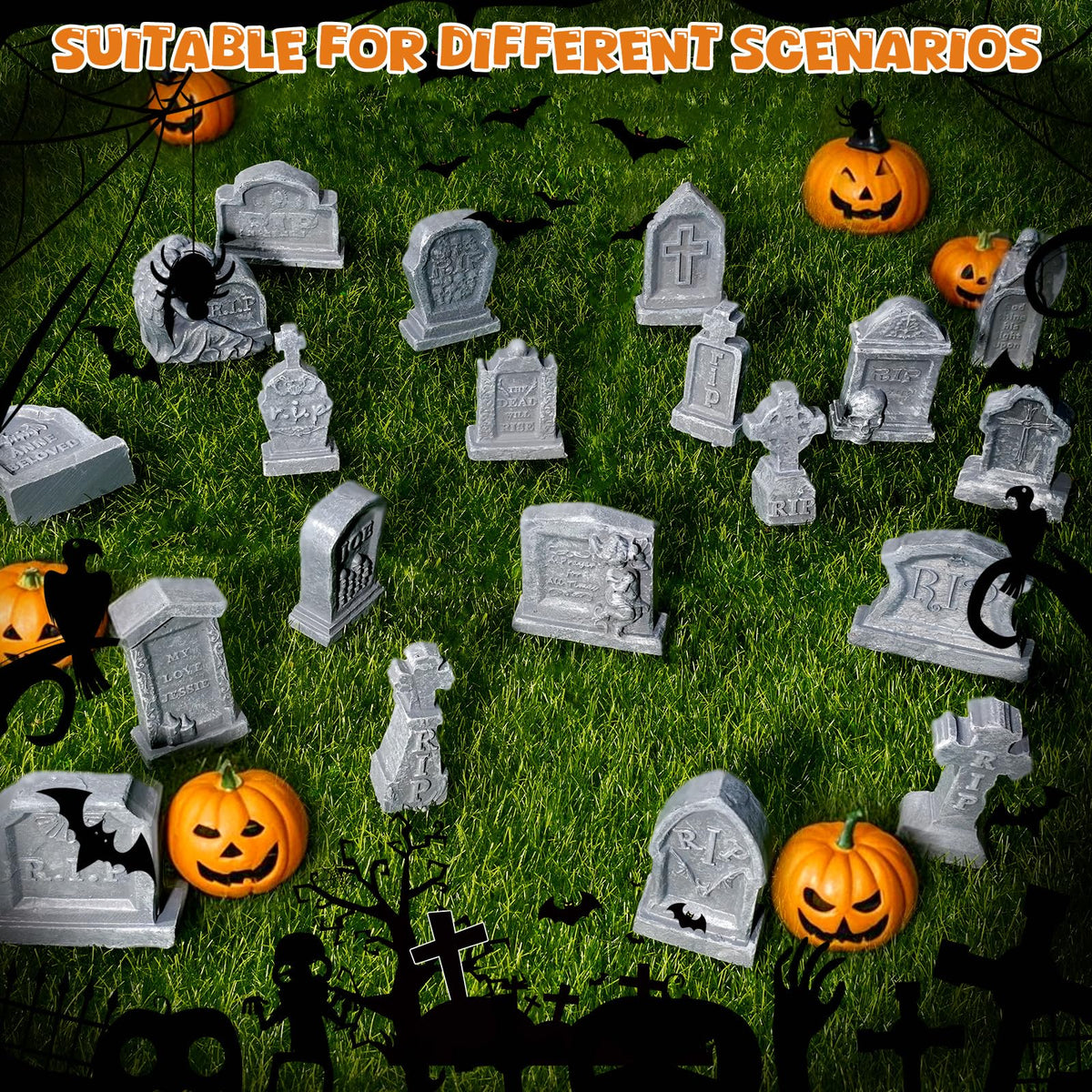 Bbiamsleep miniature graveyard gravestones, twenty pieces to craft spooky scenes.