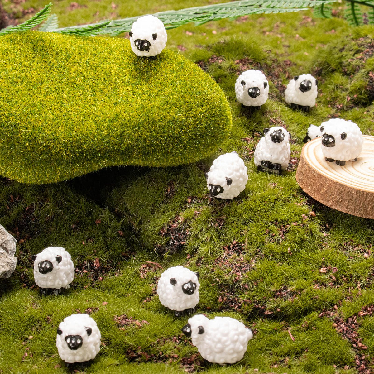 Bbiamsleep white sheep figurines perfect for party decorations and cake accents.