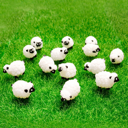 Bbiamsleep mini sheep figurines collection for whimsical fairy gardens and tabletop decor.