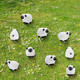 Bbiamsleep miniature sheep figures suitable for cake and party decor displays.
