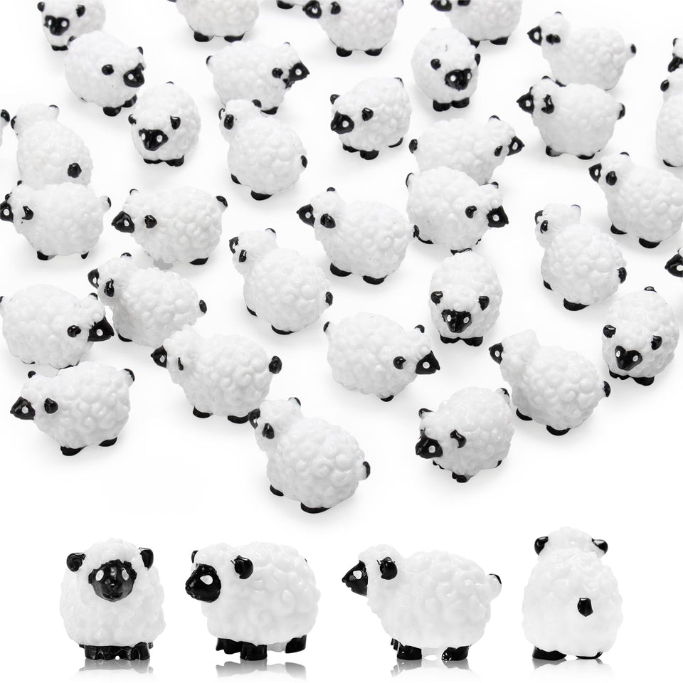 Bbiamsleep mini sheep figurines set for fairy garden decor.