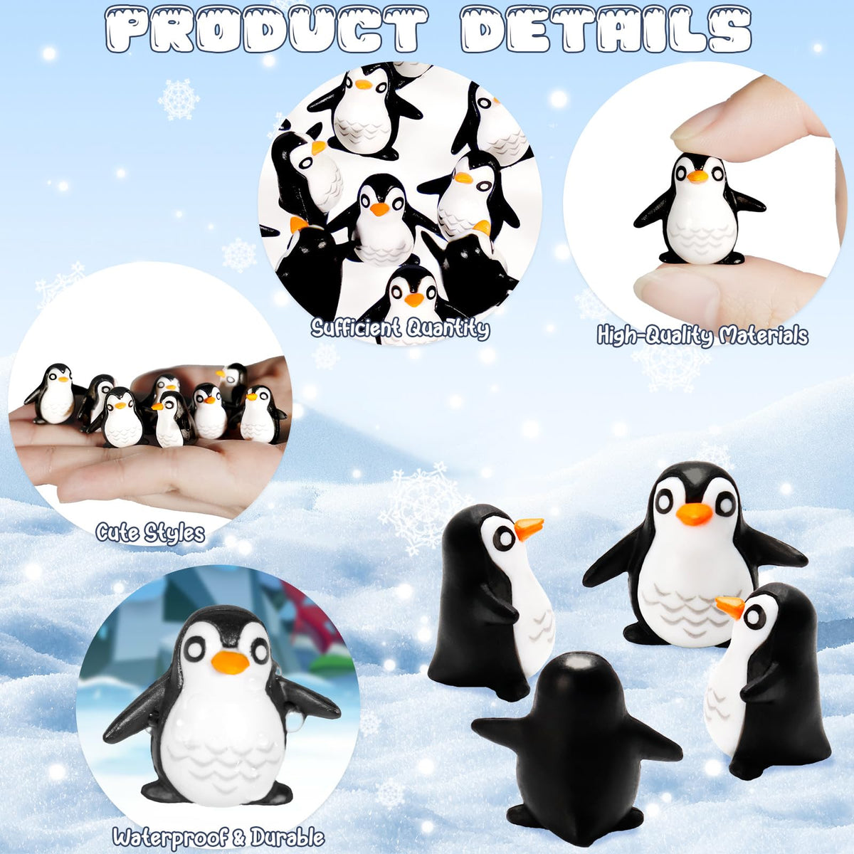 Bbiamsleep miniature penguins diorama ready for playful tabletop scenes