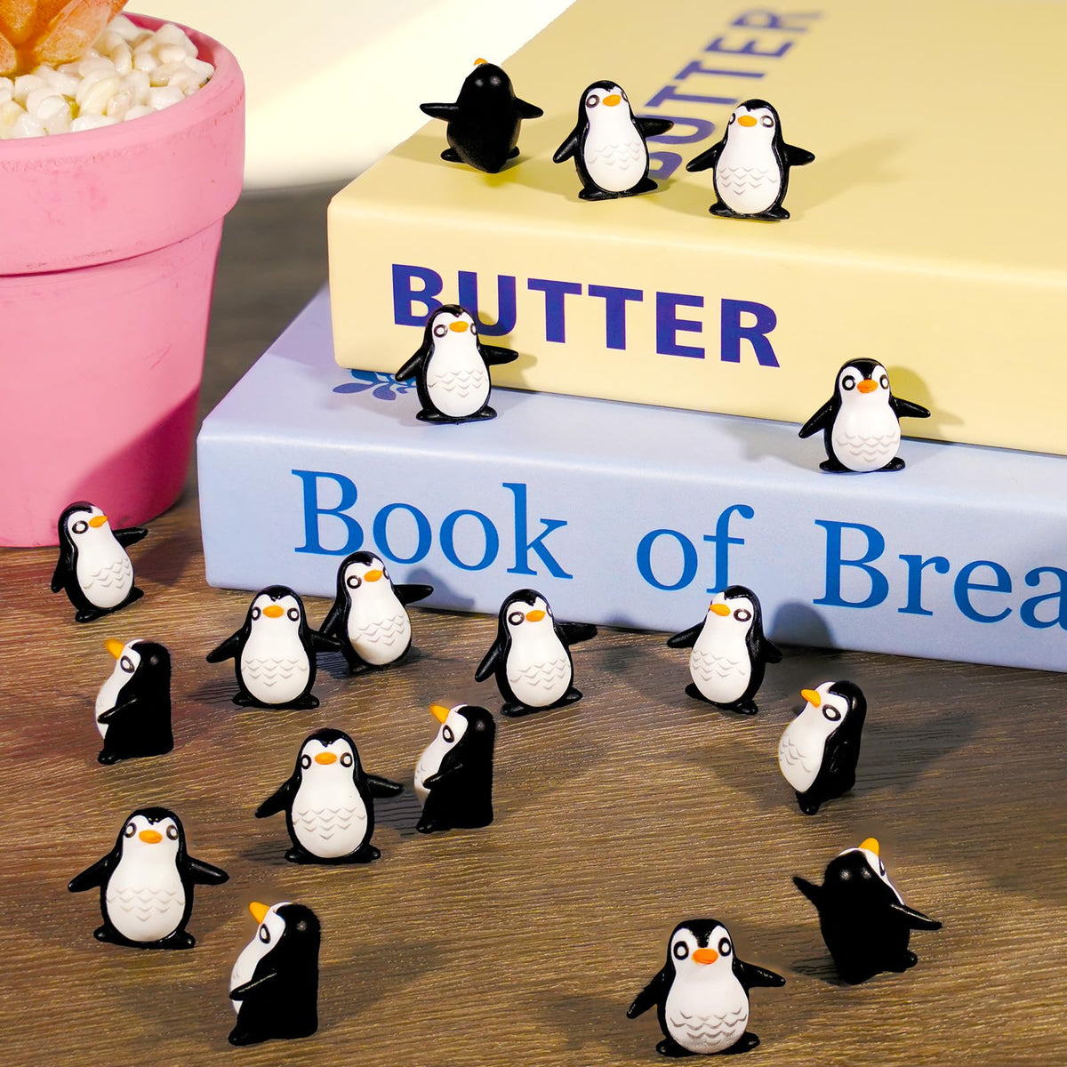 Bbiamsleep penguin figurines hobby craft kit to enrich miniature worlds