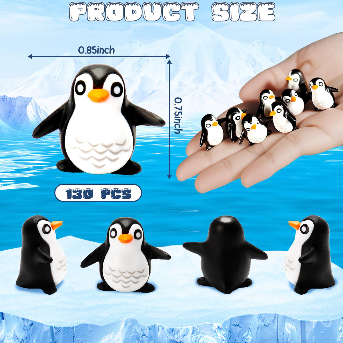 Bbiamsleep penguin figurines side view highlighting tiny size for micro landscapes
