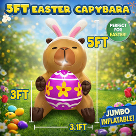 bbioc Capybara inflatable LED night glow enhances nighttime garden display