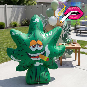 Bbioc 420 leaf inflatable ideal for dorms, yards, and outdoor celebrations.