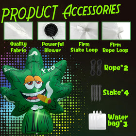 Bbioc inflatable includes ground stakes and water bags for secure placement.