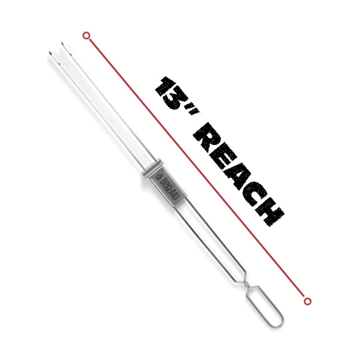 BBQ-Aid 18-8 stainless steel skewers resist rust and stay sturdy.