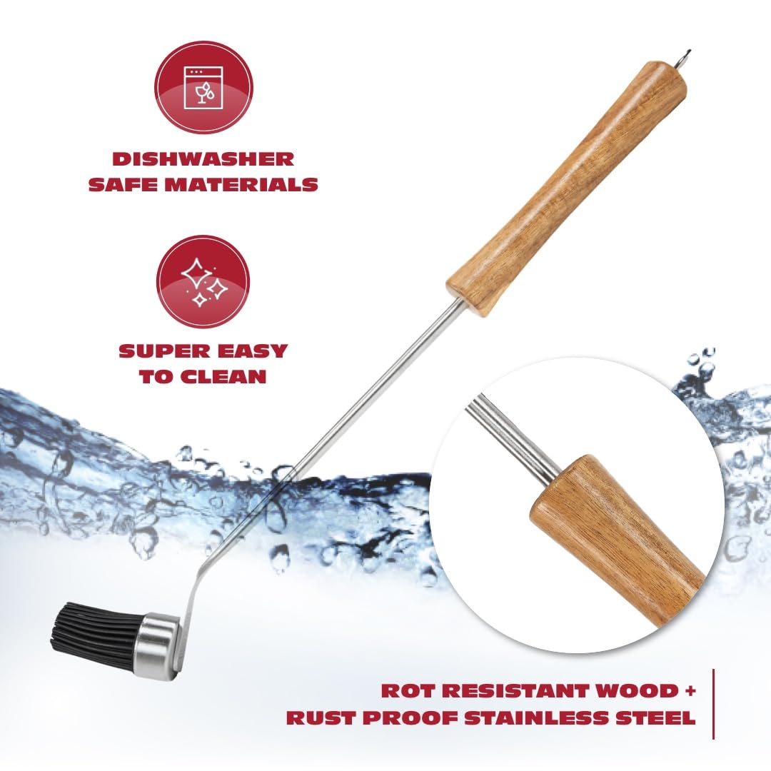 BBQ-AID angled head enables precise glaze application on ribs and chicken.