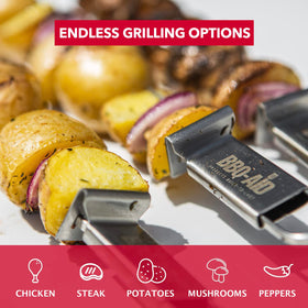 BBQ-Aid metal skewers for grilling pack for family barbecues.