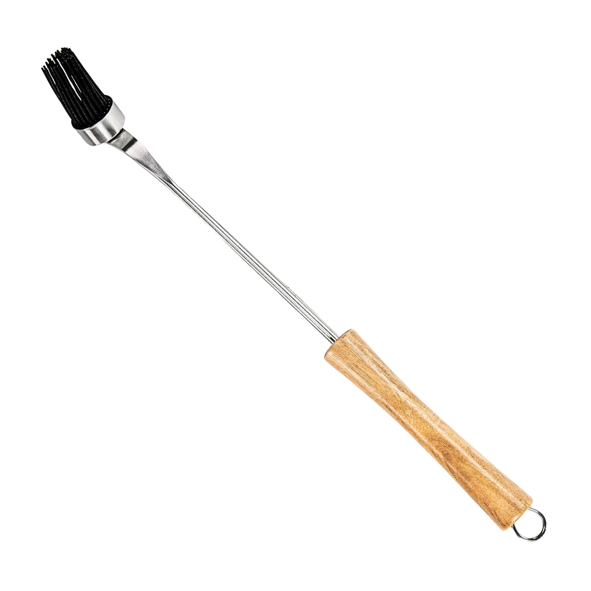 BBQ-AID silicone basting brush angled head for back-of-rack sauces and even coverage.