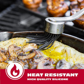 BBQ-AID silicone bristles resist heat, preventing melt during high-heat saucing.