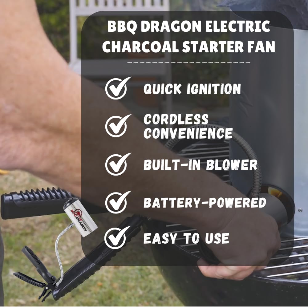 BBQ Dragon enabling fast coal lighting for outdoor cooking and grilling