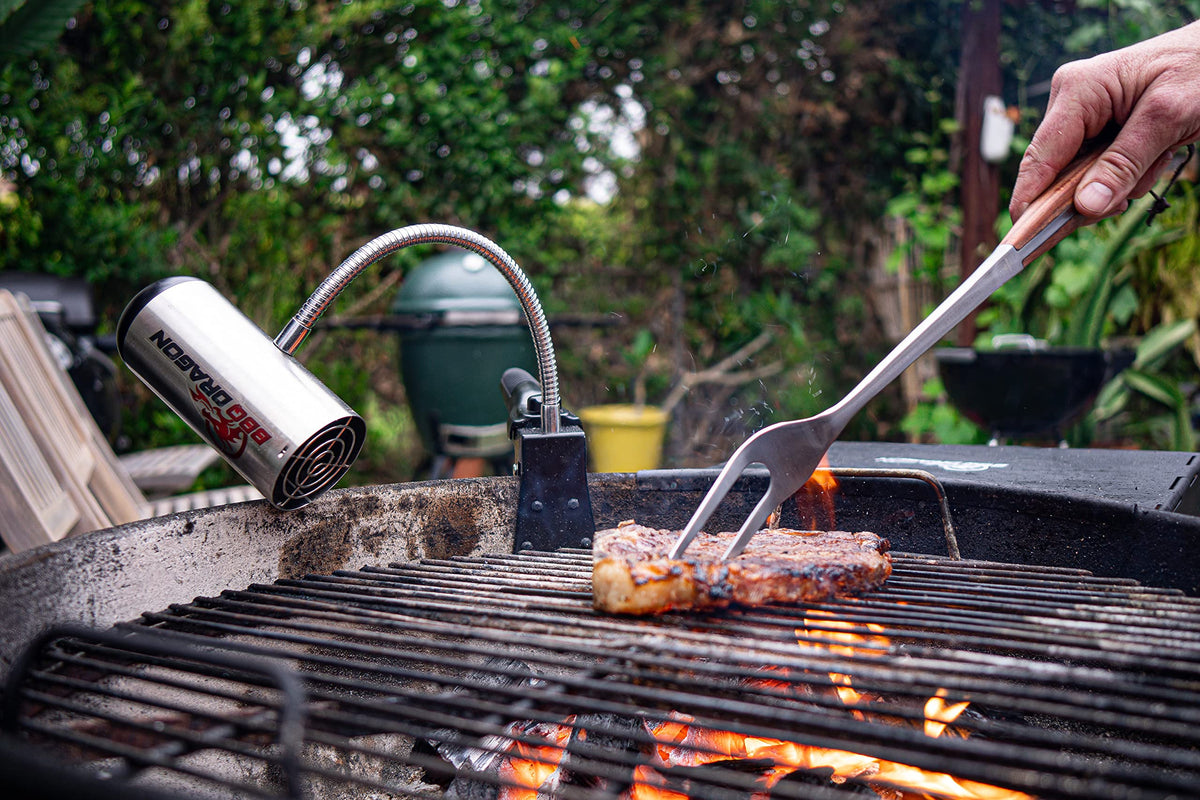 BBQ Dragon USB charging port with AA battery power for outdoors
