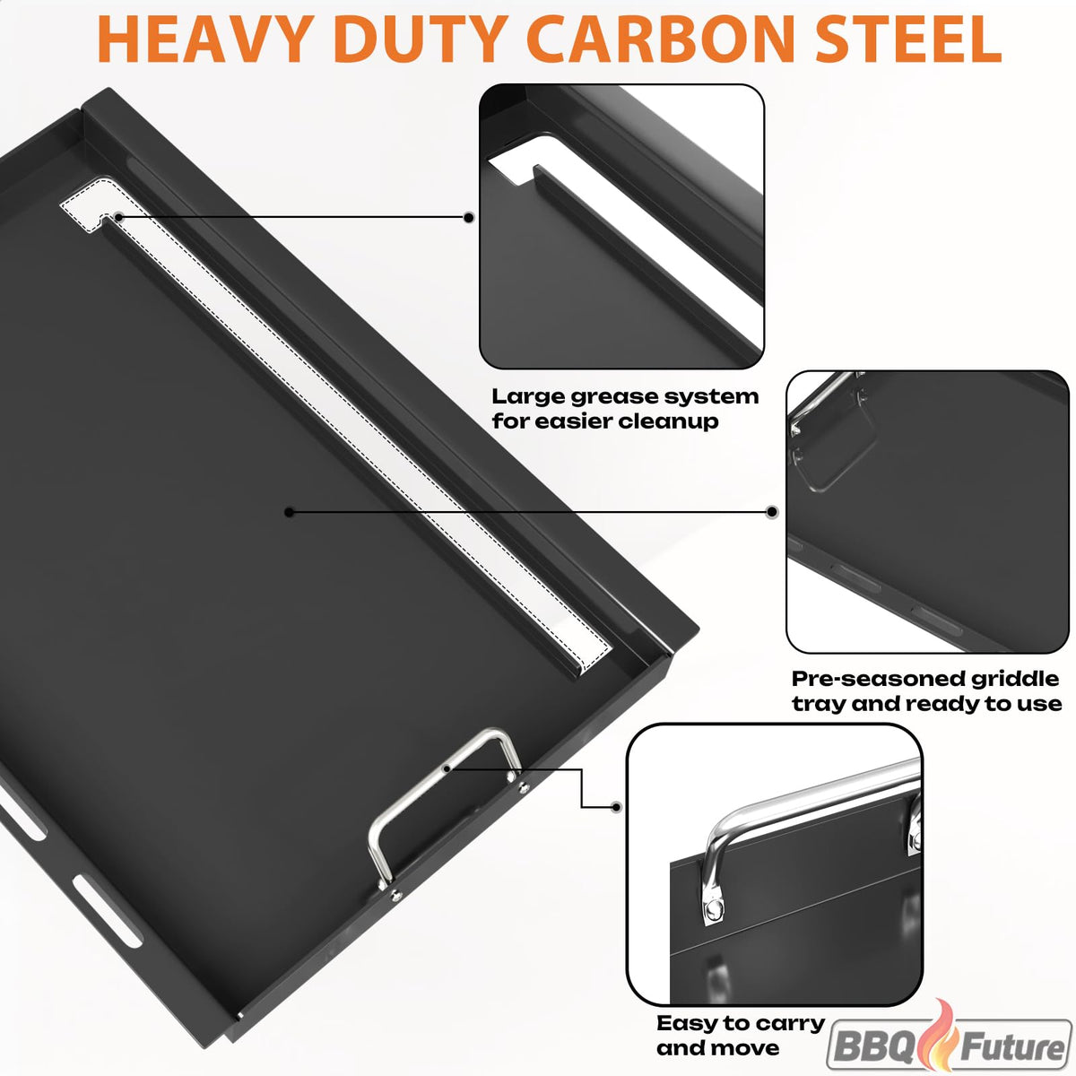 BBQ Future 19.6 by 17.4 inch griddle provides generous cooking space