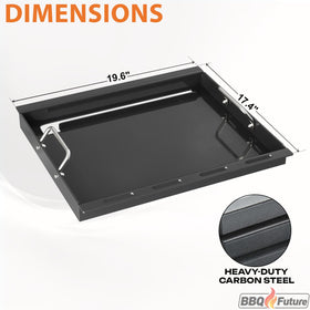 BBQ Future griddle with handles attached for easy placement on Weber Spirit grills