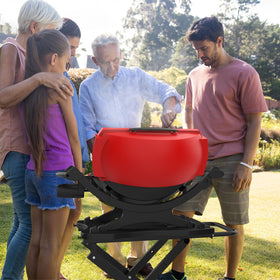 BBQ Future grill stand with hanging accessories and tool storage