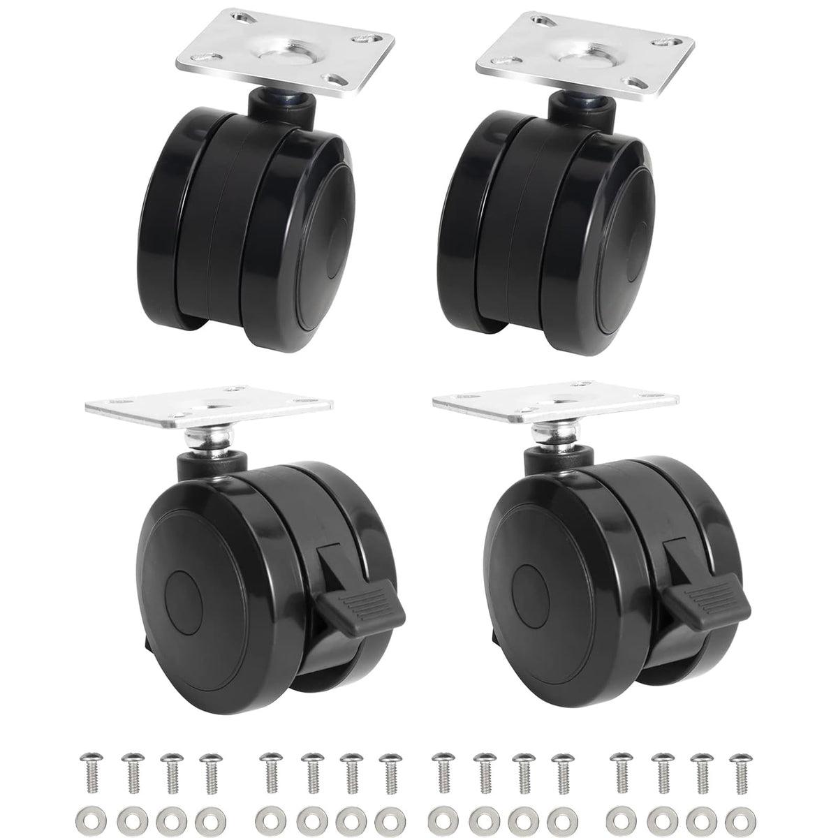 BBQ Future locking caster with plate and screws for Weber Spirit upgrades.