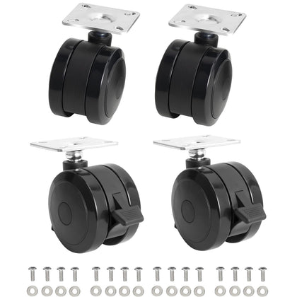 BBQ Future locking caster with plate and screws for Weber Spirit upgrades.