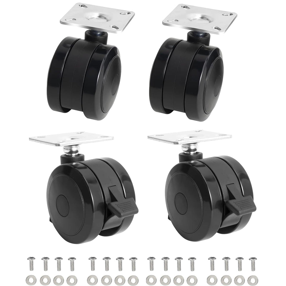 BBQ Future locking caster with plate and screws for Weber Spirit upgrades.
