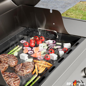 BBQ Future ready-to-use griddle, pre-seasoned for instant cooking.