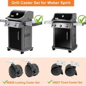 BBQ Future wheel improves stability on Weber Spirit grills.