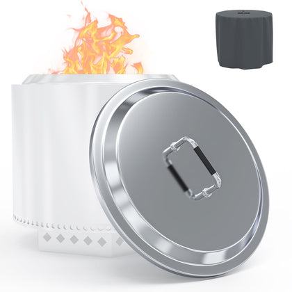 BBQ-PLUS 27-inch fire pit lid with handle protects Yukon pit and keeps hands safe.