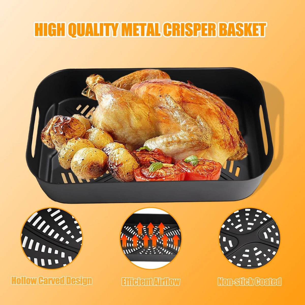 BBQ-PLUS air fryer liners for quick cleanup and grease absorption.