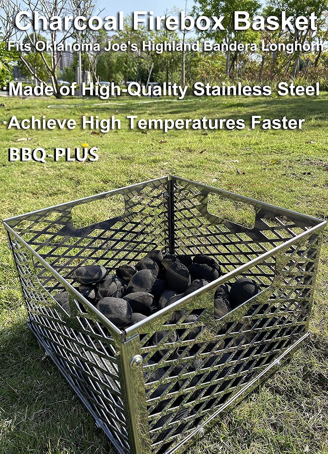 BBQ-PLUS all-in-one package including basket and clamps for quick assembly