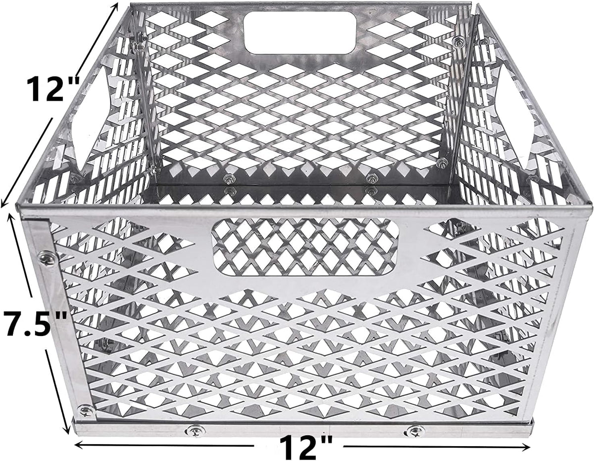 BBQ-PLUS firebox basket dimensions 12w x 12d x 7-5h for steady burns