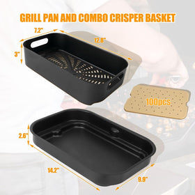 BBQ-PLUS cooking pot griddle pan for Ninja XL; durable non-stick surface for easy release.