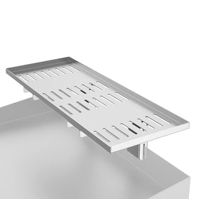BBQ-PLUS foldable warming rack on Blackstone griddle keeps heat even and saves space