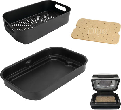 BBQ-PLUS grill crisper basket for Ninja XL delivers even air circulation for crisp results.