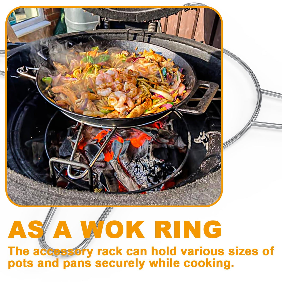 BBQ-PLUS grill rack in durable stainless steel, rust-resistant