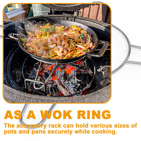 BBQ-PLUS grill rack in durable stainless steel, rust-resistant