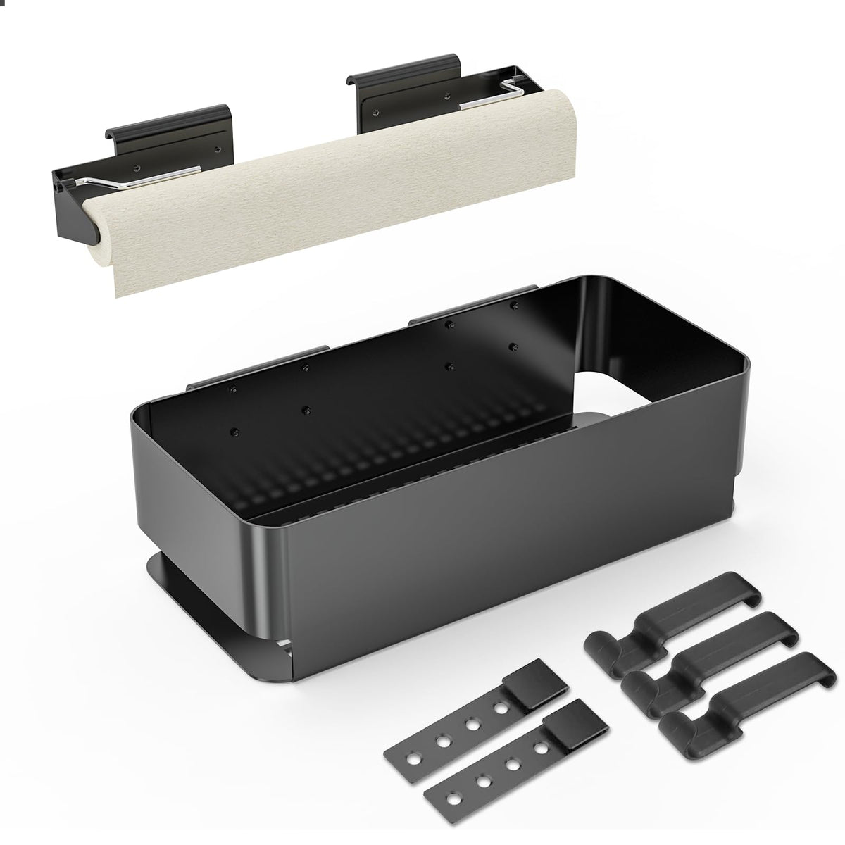 BBQ-PLUS P.A.L. rail storage bin keeps rubs within easy reach during grilling.