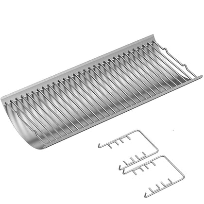 BBQ-PLUS stainless steel ash pan, 27-inch, high capacity.