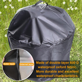 BBQ-PLUS Yukon-compatible lid fits 27-inch pits for quick shelter from elements.
