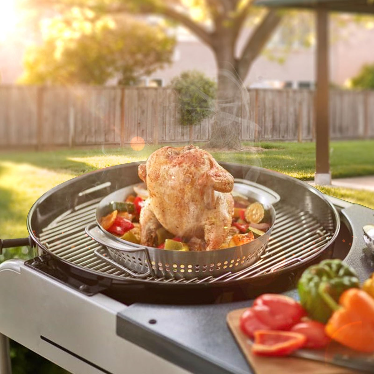 BBQ-Yummy hinged grate installation into Weber grooves is tool-free