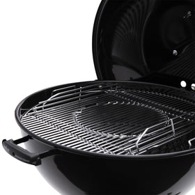 BBQ-Yummy hinged grate shows diamond sear marks for even browning