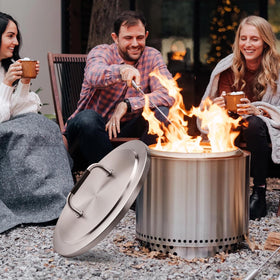 BBQ-Yummy Bonfire lid keeps warmth ready after cooking outdoors